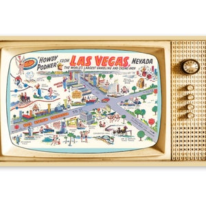 Samsung Bilderrahmen TV Kunst, Retro TV Bildschirm Bild, Vintage Las Vegas Postkarte, #453 Digital Download plus gratis Bonus Bild