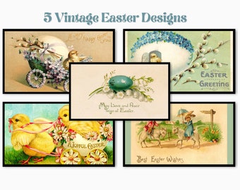 Vintage Samsung Frame TV Art, 5 Vintage Easter Tv Background Images, #480 Digital Download