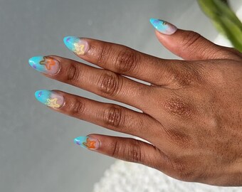 SpongeBob Sky- Custom- Luxury- Press On Nails