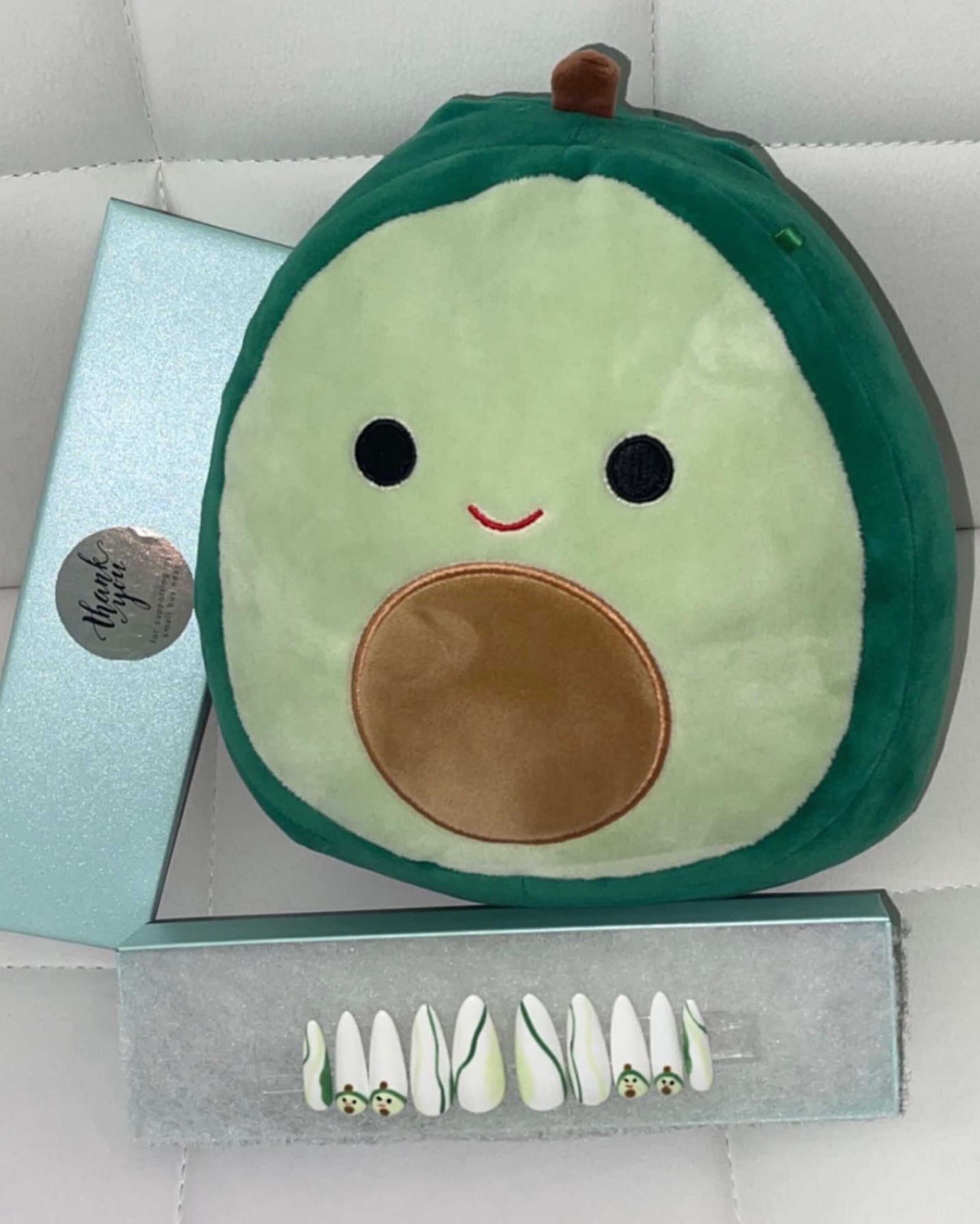 Squishmallow Avocado Swirl Press on Nails Customizable Etsy