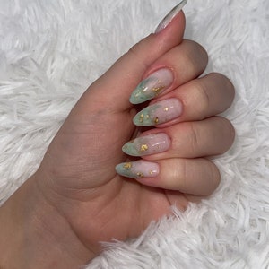 Marble French Tips- Custom- Luxury- Press On Nails