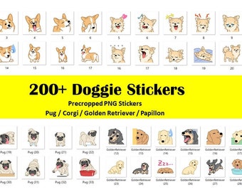 Cute Digital Planner Stickers, Dog Care Digital Stickers, Kawaii Corgi, GoodNotes Stickers, Planner Stickers, Printable PNG