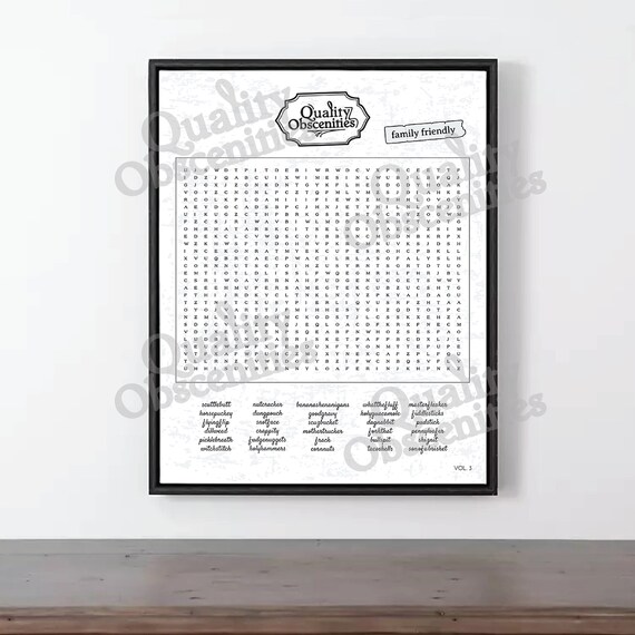 Naughty Word Search Funny Kid-friendly Puzzle DIGITAL - Etsy