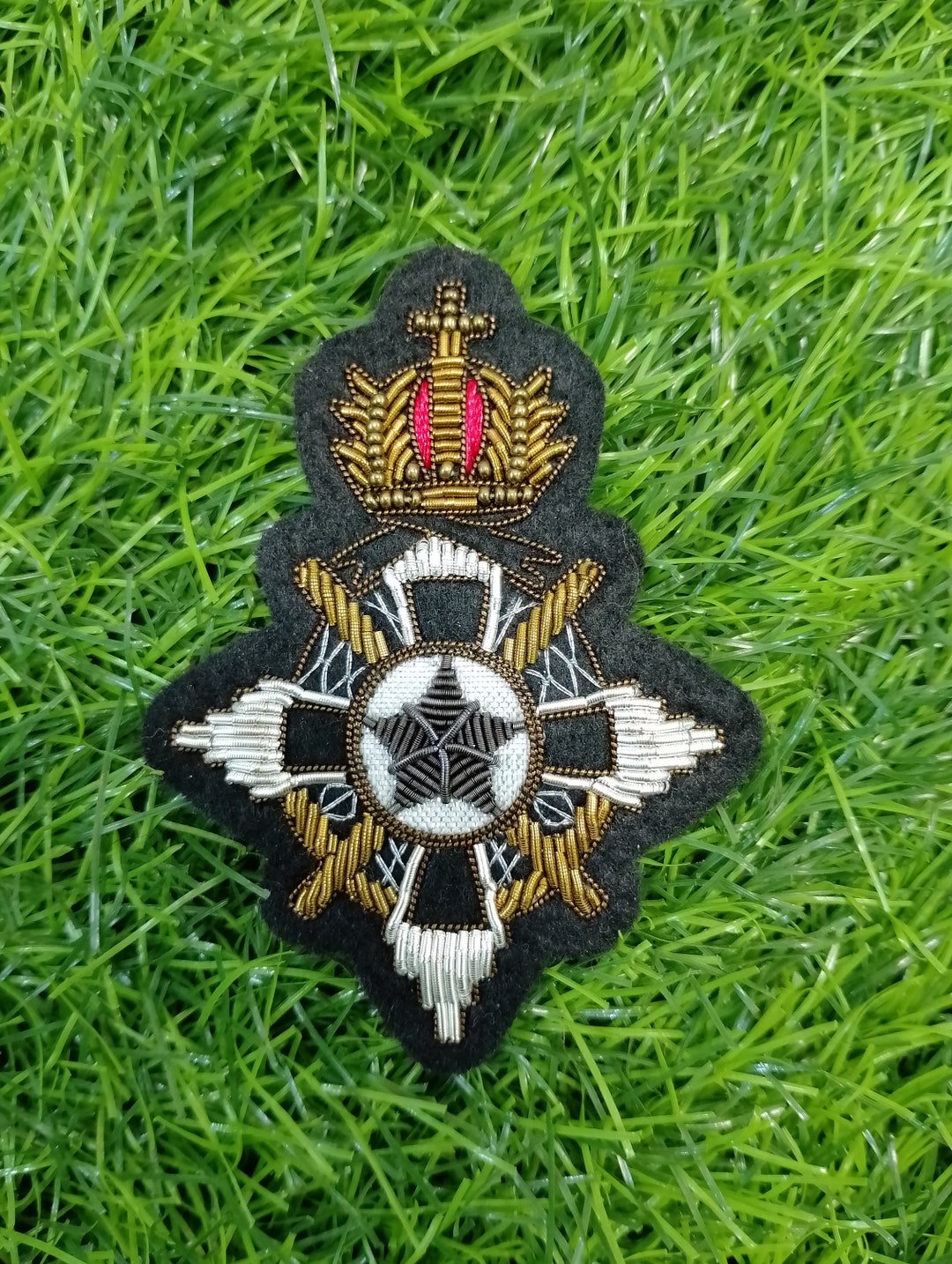 Hand Embroidered Patch Sewn on Black Velvet. Etsy