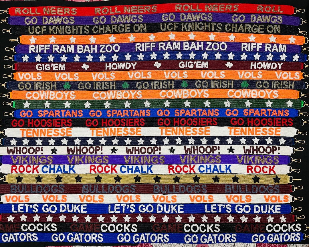 Handmade Beaded Gamedays Strap , Best Quality Straps, College Strap