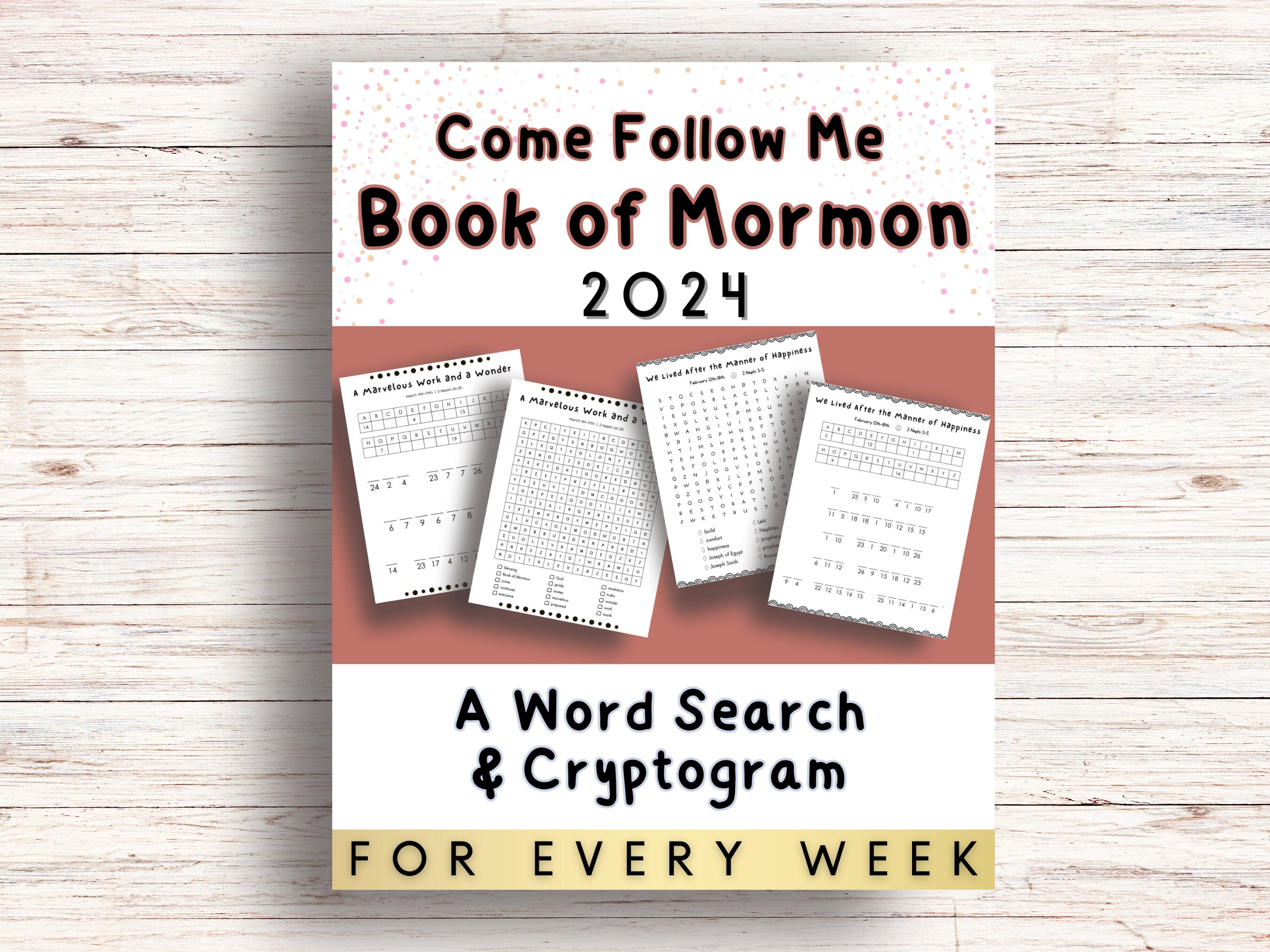 Come Follow Me Resource Book of Mormon 2024 Word Search & Cryptogram