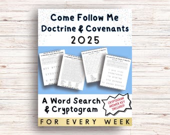Come Follow Me Resource | D&C 2025 | Word Search and Cryptogram | Primary Teaching Aid | Sunday Classes | FHE | Sacrament Meeting