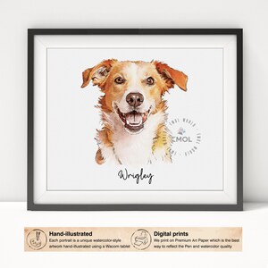 Mini Custom Watercolor Pet Portrait, Dog Portrait From Photo, Miniature, Personalised Dog memorial Gift, Pet Painting, Custom Tiny Paintings