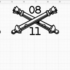 Crossed Cannons - USMC - Artillery Decal