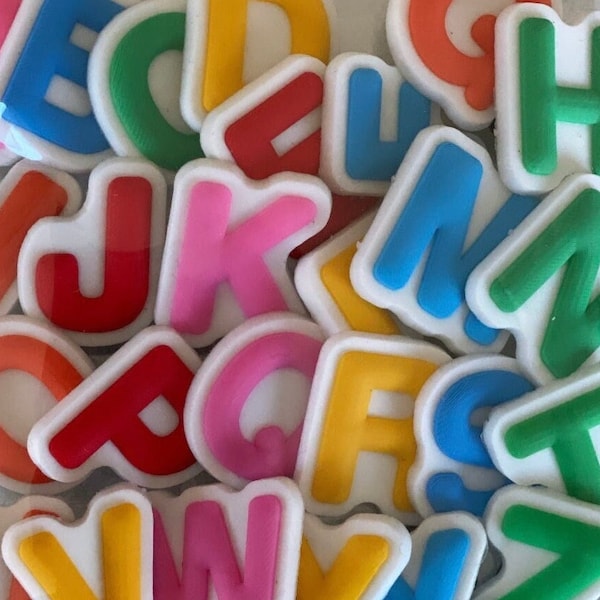 Shoe Charms Colorful Alphabet Letter Name