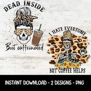 Esqueleto de café con cafeína, diseño PNG/sublimación (descarga digital)