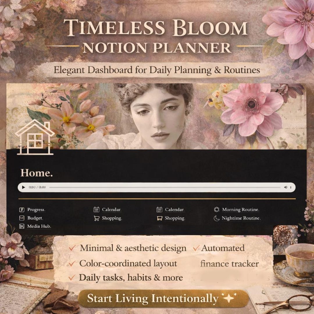 Vintage Notion Planner | All-in-one Life Dashboard (digital Download - Etsy