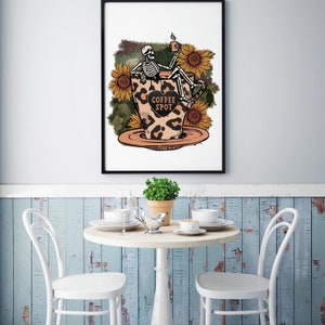Död inuti skelettkaffe PNG | Sublimerings-T-shirtdesign (digital nedladdning) bild 5
