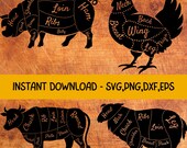 Cuts of Meat Chart Sign SVG, Cow Meat SVG Cutting Board SVG Pig Griling Svg, Pig meat Cuts, Cow cuts Svg, Grilling svg, Beef cut svg