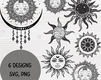 Mandala Sun And Moon Etsy