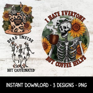 Skeleton Coffee Cups Png Sublimation, Coffee Cups Png, Skull Coffee Cup  Png, Scary Coffee Cup Png, Sublimation Designs, Digital Download 
