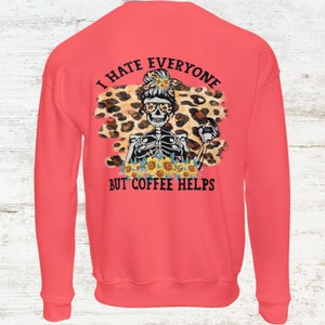 Dead Inside But Caffeinated Skeleton Coffee PNG | Sublimation Design (Digital Download) image 5