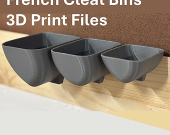 3D Printable French Cleat Storage Bins