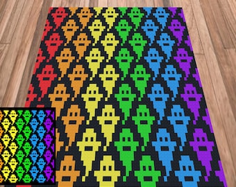 Rainbow Ghosts C2C Crochet Pattern