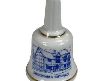 Shakespeare's Birthplace North Lodge England Souvenir Bell Bone China 2.25"