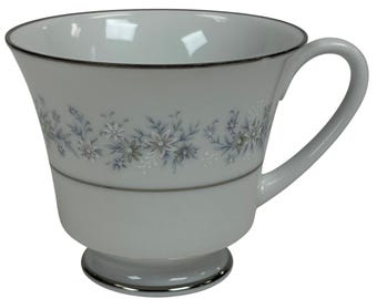 NORITAKE Marywood 2181 Coffee Tea Footed Cup 3" Fine China Japan Platinum Trim
