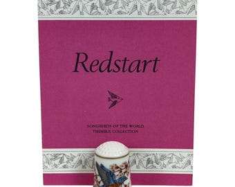 Songbirds Of The World "Redstart" Franklin Porcelain Robin Hill Thimble 1983