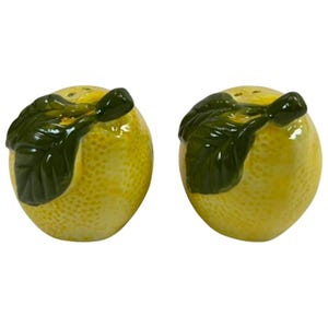 Set of Lemon Salt & Pepper Shakers TrueLiving 2.5&quot; H Farmhouse Kitchen Decor
