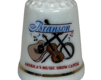 Branson Missouri "Americas Music Show Capital" Travel Souvenir Porcelain Thimble