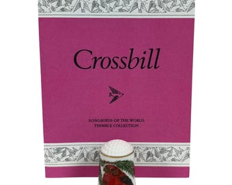 Songbirds Of The World "Crossbill" Franklin Porcelain Robin Hill Thimble 1983