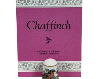 Songbirds Of The World "Chaffinch" Franklin Porcelain Robin Hill Thimble 1983