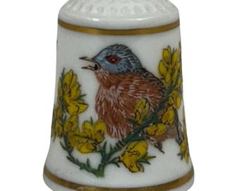 Songbirds Of The World "Dartford Warbler" Franklin Porcelain Robin Hill Thimble