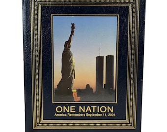 ONE NATION America Remembers September 11, 2001 Collectible Leather Hard Cover