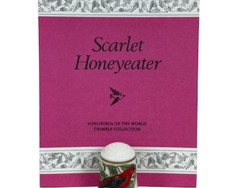 Songbirds Of World "Scarlet Honeyeater" Franklin Porcelain Robin Hill Thimble