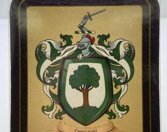 FLANAGAN Heraldic Coasters Set of 2 Ireland Family Crest Heat Resistant NEW