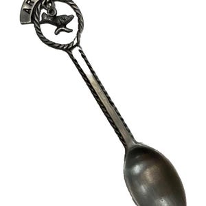 ARIZONA Collectors Souvenir Spoon Pewter 4.5&quot; Road Runner Bird Charm USA