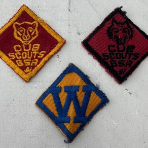 Boy Scouts of America Vintage Cub Scout Wolf Webelos Diamond Patch 1,5 inch, set van 3