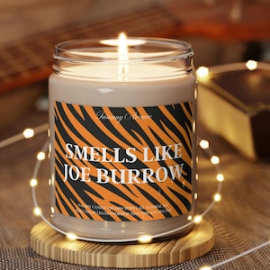 Smells Like Joe Burrow Candle - Funny Football Themed Candle, Gift for Burrow Fan, Valentines Gift for Her, Gag Birthday Candle,Gift for Him