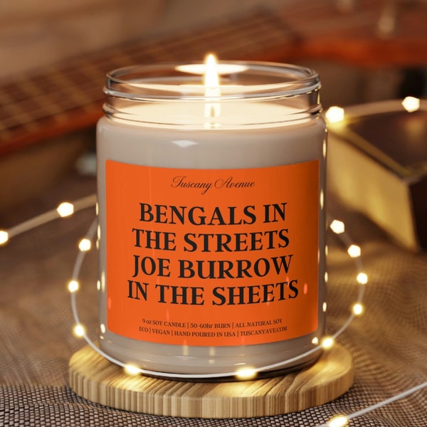 Smells Like Joe Burrow Candle - Funny Football Themed Candle, Gift for Burrow Fan, Valentines Gift for Her,Gag Birthday Candle,Gift for Him