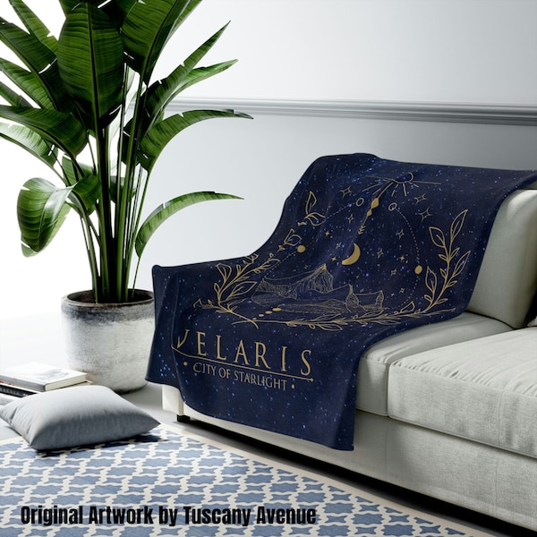 Velaris Stars Blanket, ACOTAR Merch, The Night Court, A Court Of Thorns and Roses Gifts,SJM,City Of StarLight Plush Throw,Book Gifts For Her