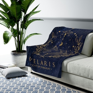 Velaris Sterne Decke ACOTAR Geschenk für Sie Ein Gericht der Dornen und Rosen Geschenk SJM Buch Stadt der Sternenlicht Plüsch Werfen Buch Geschenke für sie Bücherwurm