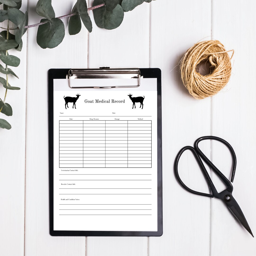 Goat Breeding and Medical Log/tracker, Goat Record Keeping, Homestead Dairy Goat Organization Etsy