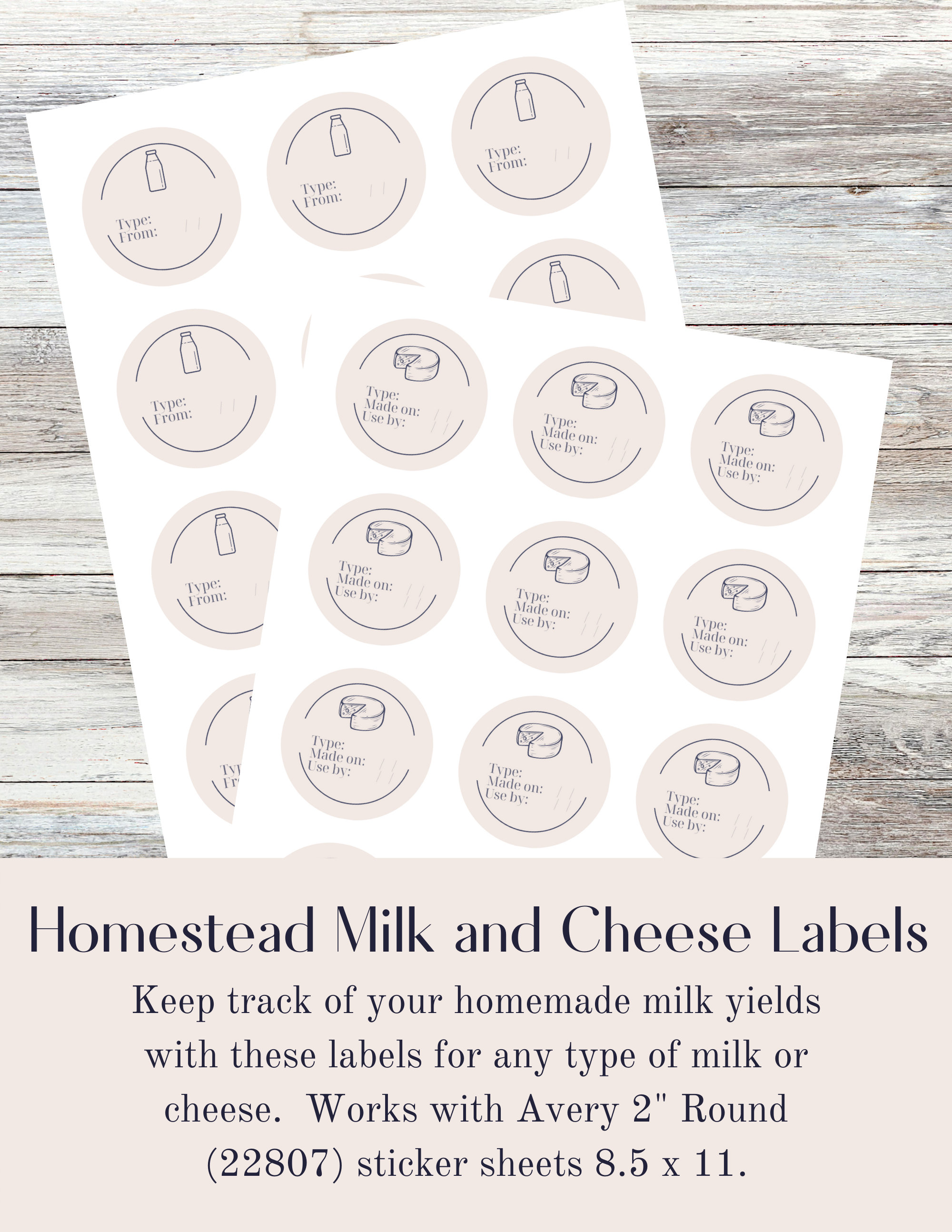 Printable Milk Label