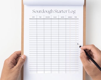 Sourdough Starter Log/Tracker, DIY Sourdough, Homestead Sourdough