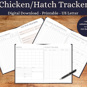 Chicken Tracker | Incubator Tracker | Chicken Planner | Egg Incubator | Farm Tracker | Farming Homestead | Chicken Tracker | Planner