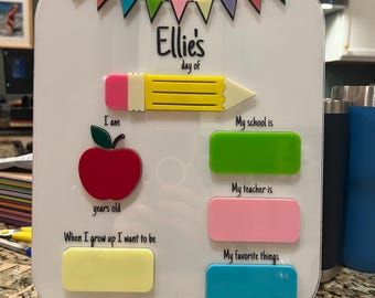 Custom first day of school sign | Personalized back to school sign | Back to school photo Prop