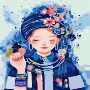 Digital oil painting digital oil painting with frame painting DIY hand-painted coloring diy gift