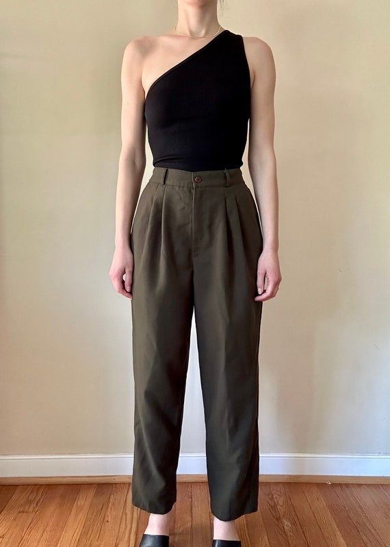 Olive Hight Waist Trousers