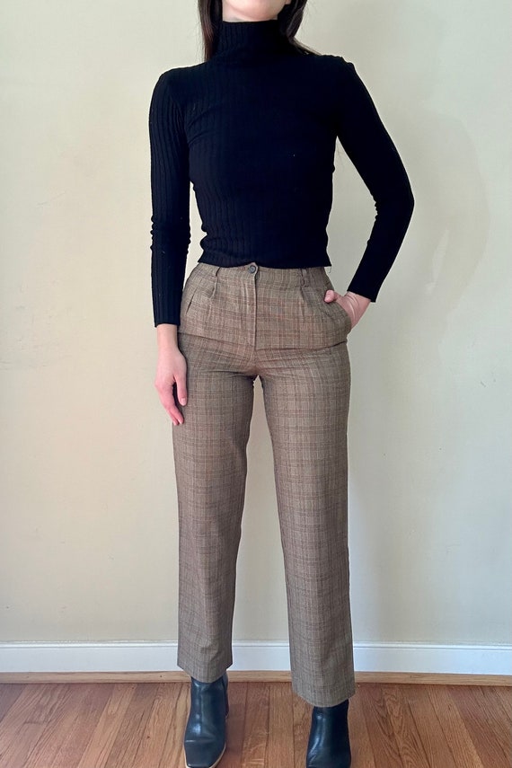 Plaid High Waist Trousers - image 5