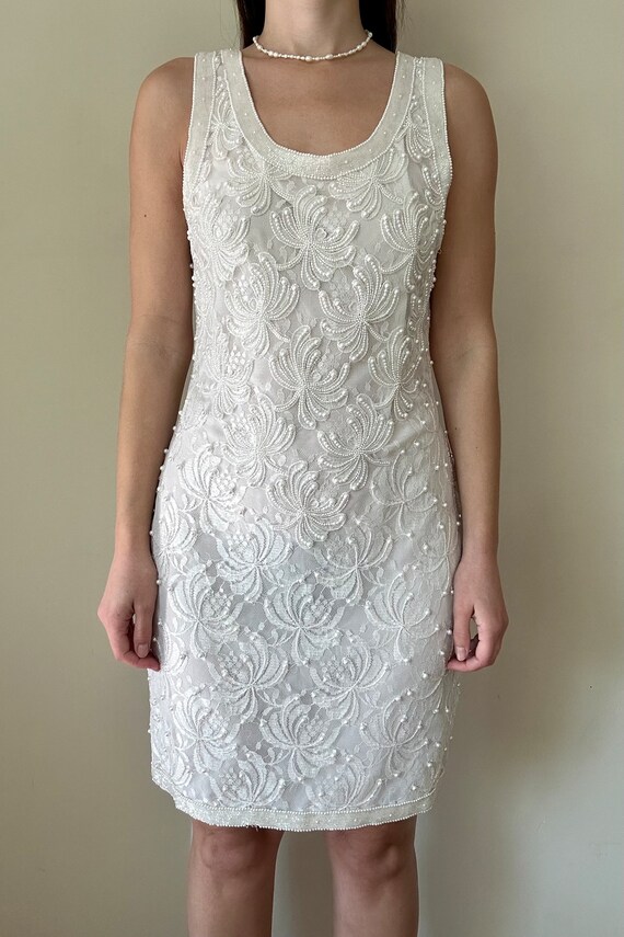 Lola beaded dress - White main image 1