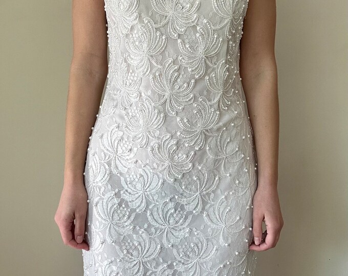 White Beaded Dress Etsy